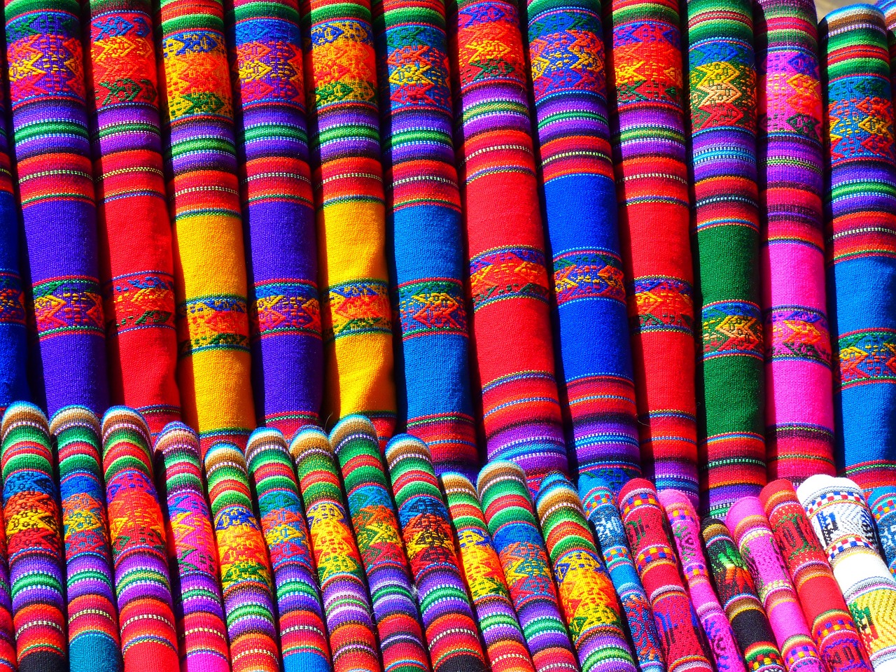 colorful weaved fabrics